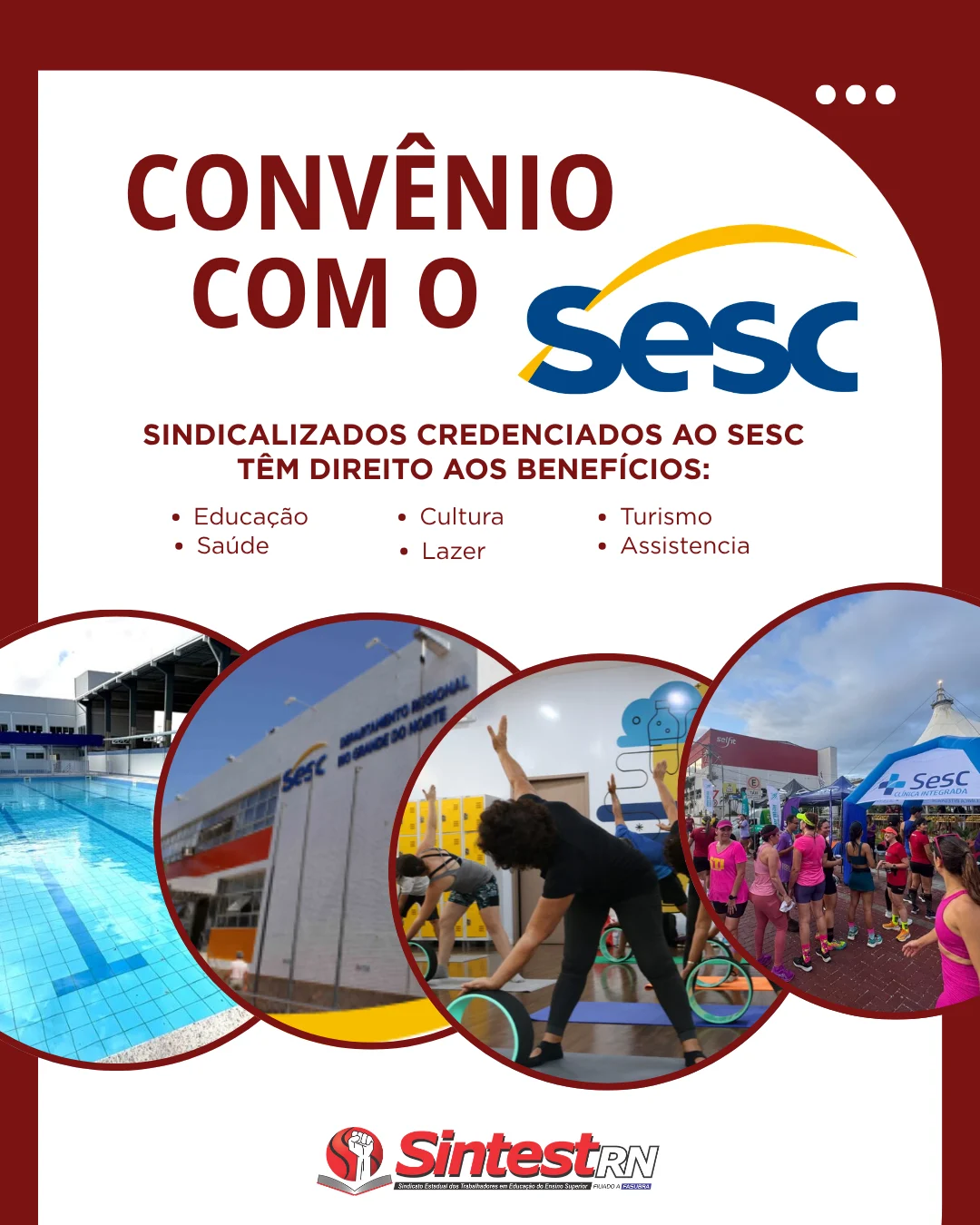 Convênio com o SESC garante benefícios aos filiados do SINTEST