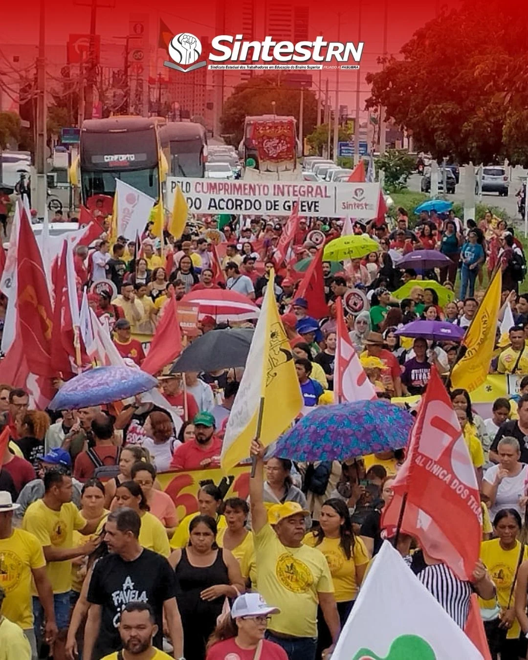 SINTEST-RN participa de ato do Dia do Trabalhador em Natal e reforça defesa de direitos