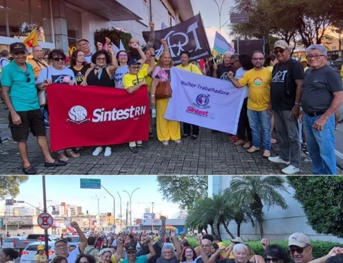 SINTEST-RN participa de ato em Natal pelo fim da escala 6×1 e reforça luta por mais dignidade aos trabalhadores brasileiros