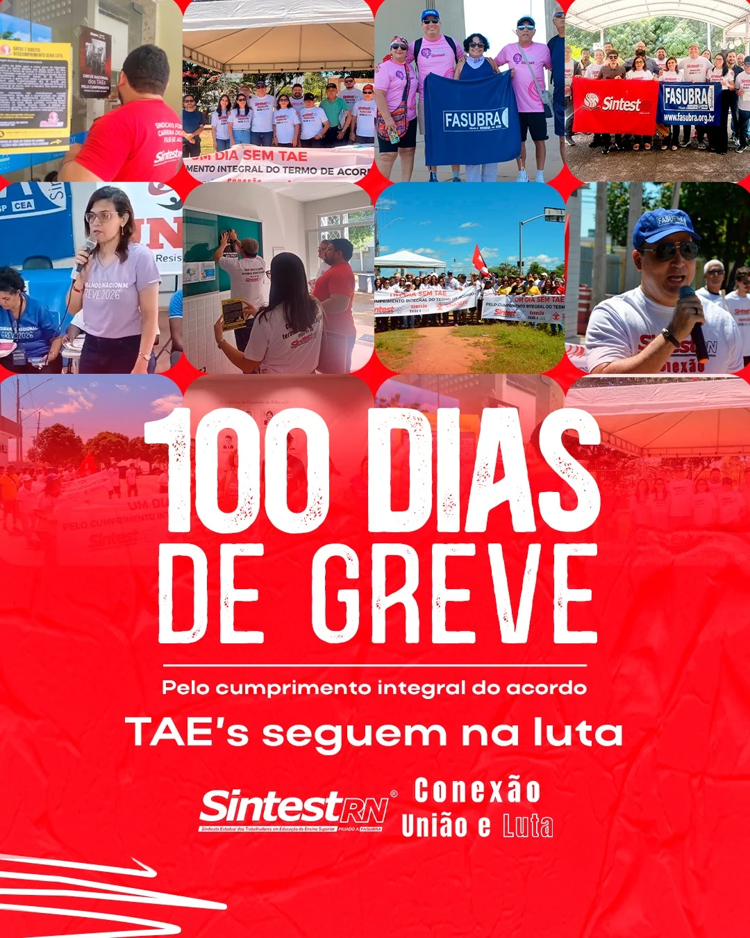 SINTEST-UFERSA completa 100 dias de greve e reafirma continuidade da mobilização até cumprimento integral do acordo
