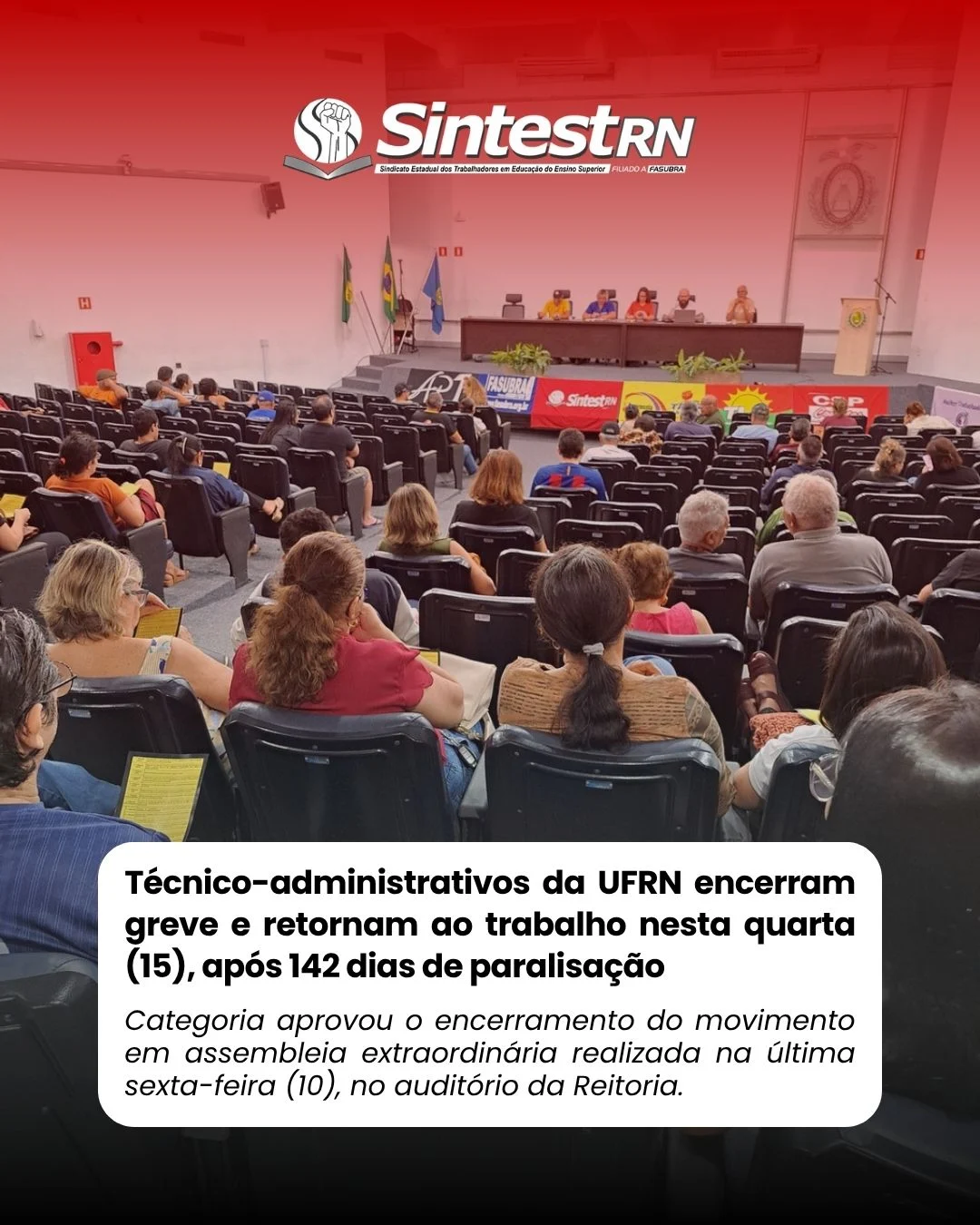 Técnico-administrativos da UFRN encerram greve e retornam ao trabalho nesta quarta (15), após 142 dias de paralisação